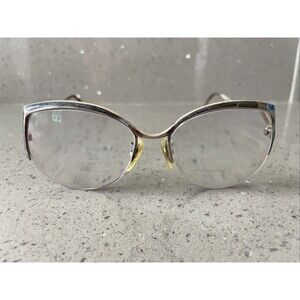 AUTHENTIC TURA MOD #460 blue EYEGLASSES FRAMES ONLY 51-18-140 Vintage half rim